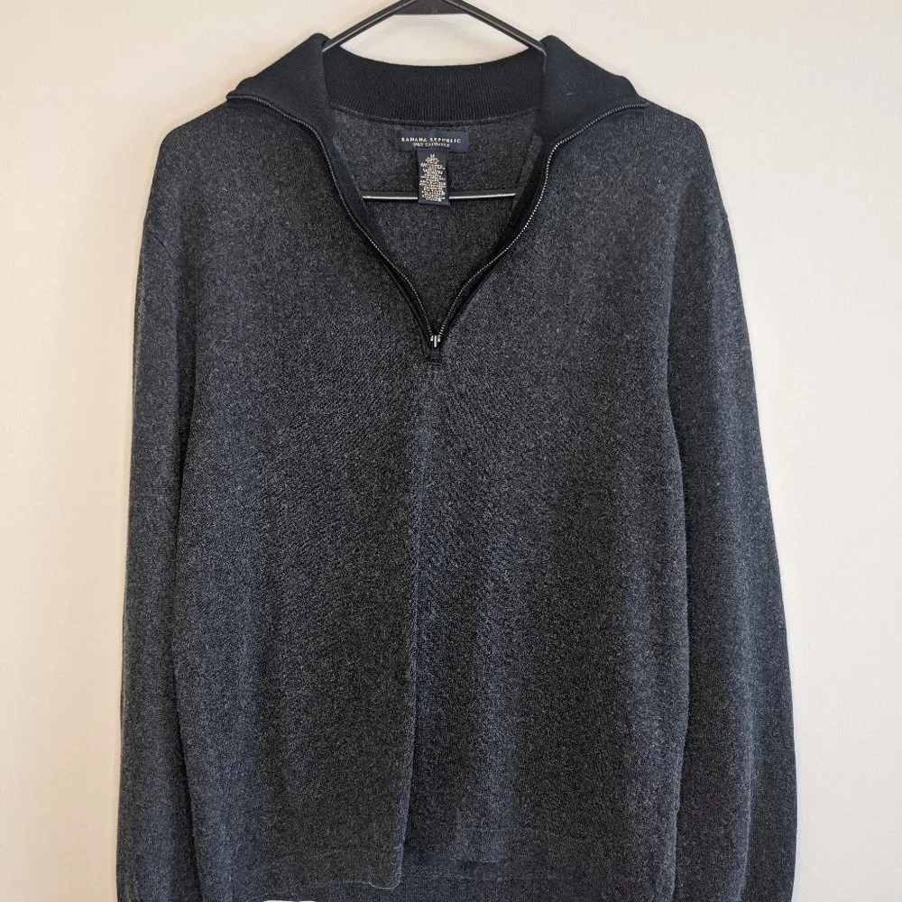 Banana Republic Silk Cashmere Half Zip Pullover Medium
